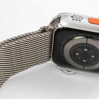 Bracelet Milanese Loop pour Apple Watch Ultra 2 1 49mm Série 11 10 9 8 7, bracelet en maille d'acier inoxydable 316L pour IWatch, boucle parachute