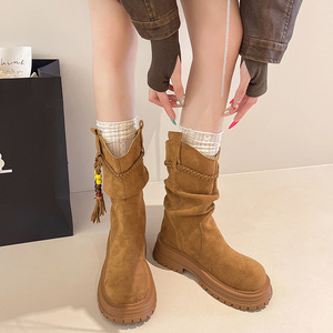 Nouvelles bottes de cowboy Maillard automne-hiver 2025, bottes Dui Dui et bottines <span class=keywords><strong>style</strong></span> Wasteland pour femmes - Product Image 5