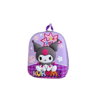 DHF086 New arrival children school bag anime Kuromi cat Korean version boy and girl backpack kawaii cartoon hard shell bag