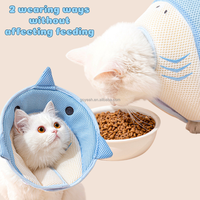 Collier de récupération pour animaux de compagnie en tissu maillé respirant, lavable et léger, pour chat et chien (collier d'Elizabeth)