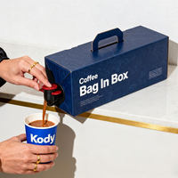 Bolsa BIB Aséptica para Café de Grado Alimenticio en Caja de Aluminio de 32oz, 64oz, 96oz, 128oz con Válvula y Grifo para Bebidas Calientes y Frías, Leche, Jugo, Recarga OEM