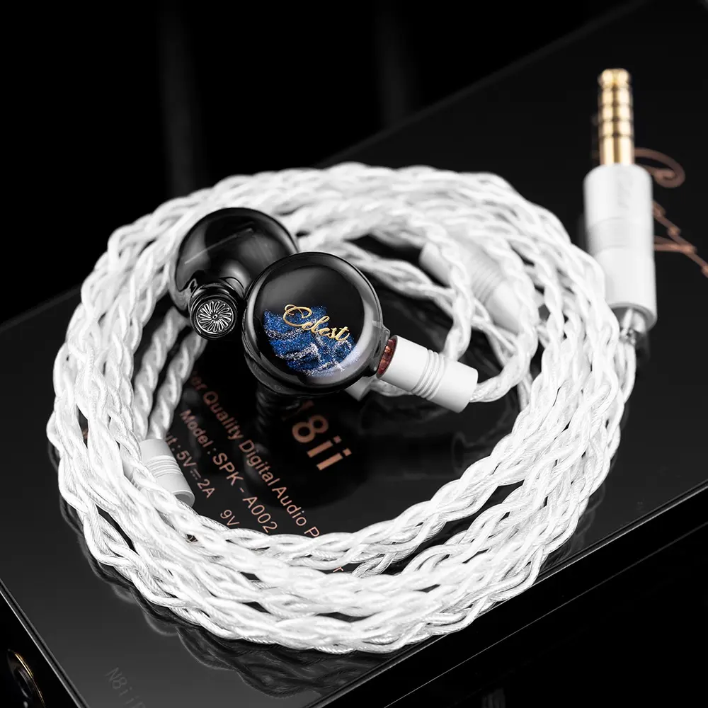 Celest DIY Fashion Inears Monitor Dual Driver Hetphone Ambie Sound DJ Remix Panda Auriculares de resina con cable Auriculares intrauditivos para juegos