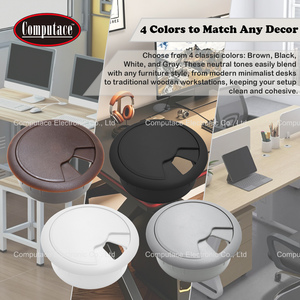 50mm Diameter <b>Desk</b> Cable Grommet, ABS Plastic Wire Hole Cover in Black/White/Gray/Brown Colors, with Hole Saw, for Wires & Cable - Product Image 6