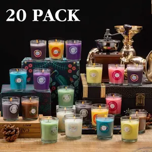 Wholesale Custom Logo And Packaging Private Label Glass Jar Home Decorative Luxury Fragrance Soy Wax Scented Candles Gift Set