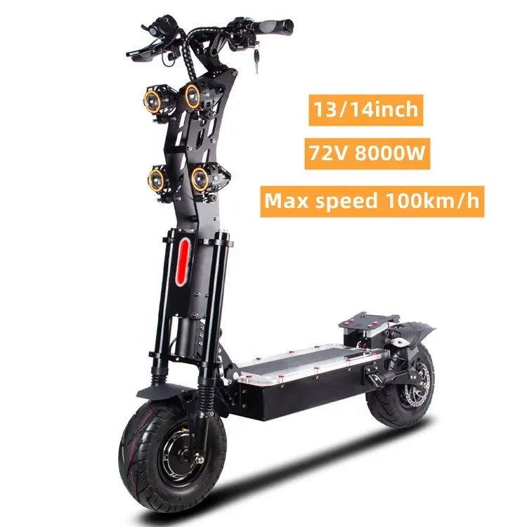 Scooters eléctricos con asiento, 13 pulgadas, 72v, alta velocidad, rápido, 100 km/h, doble motor, almacén de EE. UU.
