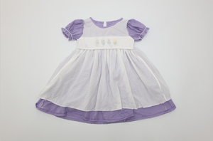 Qingli OEM tùy chỉnh nhà máy cô gái ăn mặc tay smocked Dot vải với phồng tay áo và nhăn cổ tròn - Product Image 5