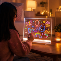 Tableau d'écriture réutilisable en gros, tableau de dessin LED transparent pour enfants, tableau lumineux LED en acrylique rechargeable pour enfants