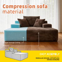 Sofá Cama Moderno de Diseño Compacto, Sofá Seccional de Esponja Comprimida, Muebles de Alta Calidad, Sofás de Espuma Enrollada Comprimida