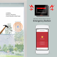 Detektor Alarm Jendela Pintu Sensor Getaran, Pemecah Kaca Nirkabel 433MHz Anti Maling untuk Kit Keamanan Rumah