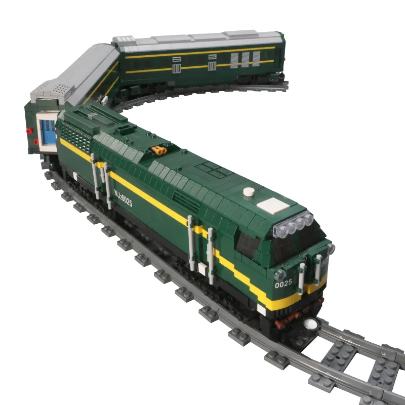 Mould King 12001 World Railway tren de Control remoto modelo de bloques de construcción para niños juguetes para niños