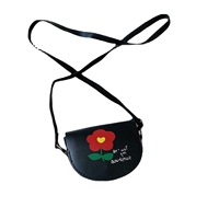 Tas Selempang Kecil Motif Buah dan Hewan Bahan PU dengan Penutup, untuk Anak Perempuan, Dompet Koin Lucu
