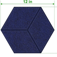 12*10 pouces gravé v-rainuré hexagone PET feutre carreaux insonorisé broche babillard conception personnalisée panneaux muraux acoustiques pièces