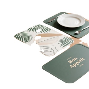 Modern Palm Leaf Design Placemat Rectangle Fabric Non-Slip Table <b>Mat</b> Bon Appétit Print 20.5cm - Product Image 2