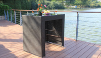 Tabourets de bar en rotin Mobilier de jardin extérieur Bistro Bar Restaurant Patio PE Chaise et table en rotin Chaise de bar en osier