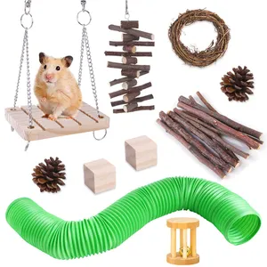 Lps — jouets à mâcher en bois naturel, accessoires pour petit Animal, mastiquer et soins des dents, cochon d'inde, paquet de 10 pièces
