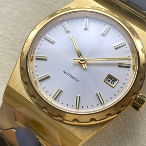 2026 New Arrival Gold Tone Stainless Steel Automatic <b>Watch</b> Men White Dial Mechanical <b>Watch</b> With Date Display - Product Image 3