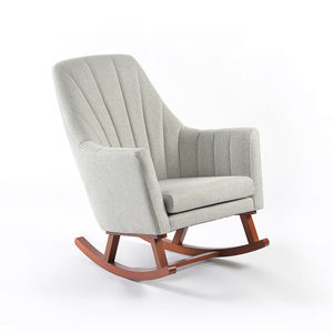 Modern Style <b>Wood</b> <b>Rocking</b> Lounge <b>Chair</b> with Ottoman Comfortable Fabric Furniture for Leisure for Bathroom Use - Product Image 3