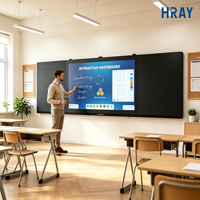 Интерактивная панель HRAY 86 дюймов с сенсорным управлением, углом обзора 178 градусов, поддержкой управления пальцами, стилусом и другими токопроводящими предметами