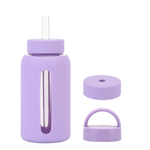 Bouteille d'eau en verre de haute qualité de 600ml une <span class=keywords><strong>tasse</strong></span> de double couvercle peut sucer le verre d'eau portatif extérieur de perle - Product Image 5