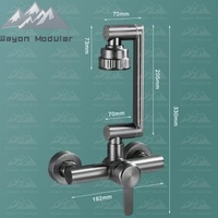Grifo de Baño Moderno de Montaje en Cubierta con una Sola Manija, Acabado Negro Mate para Mueble de Baño, Hotel, Apartamento