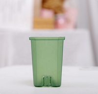 Décoration de Jardin 5cm /1.97inch Transparent Petit Durable Carré Grand Clair Pépinière Succulent Cactus Plastique Bonsaï Pot de Fleur
