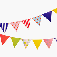 Tissu Polyester String Drapeau Événement Affichage Joyeux Anniversaire Bunting Fanion Drapeau Bannière