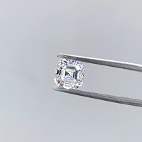 Pierres de Moissanite Synthétique de Laboratoire Taille Asscher, Qualité DEF VVS, avec Effet de Couleur/Feu, Tailles 3x3mm-10x10mm