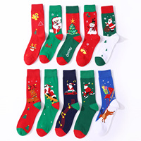 Chaussettes en coton jacquard amusantes à motif de Noël, Père Noël, skateboard, renne, bonhomme de neige, pour hommes, cadeau de Noël