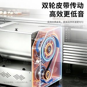 เครื่องผสมแป้งแบบเกลียวเชิงพาณิชย์ Baisheng ขนาด 15-50 ลิตร ทำจากสแตนเลส เครื่องนวดแป้งอัตโนมัติสำหรับร้านเบเกอรี่ - Product Image 3