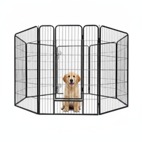 Enclos d'exercice pliable modulaire en métal pour animaux domestiques, portable, robuste et sûr, pour intérieur et extérieur, adapté aux petits animaux.
