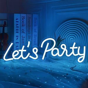Insegna Luminosa 'Let's Party' in LED, Decorazione da Parete per Camera da Letto, Addio al Nubilato, Bar, Soggiorno, Decorazione Artistica - Product Image 5