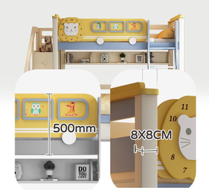 Cama litera moderna de madera de pino maciza <span class=keywords><strong>para</strong></span> niños y niñas, ideal <span class=keywords><strong>para</strong></span> apartamentos, cama alta <span class=keywords><strong>para</strong></span> madre e hija - Product Image 4