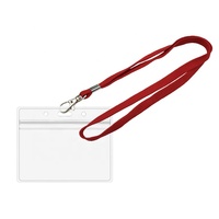 Lanière tubulaire en polyester avec porte-badge d'identification, cordon de cou pour enseignant, pochette pour carte d'accès en PVC, cordon rond pour employé