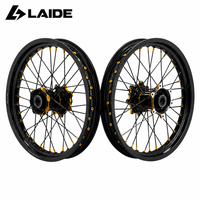 Jantes Motard Robustes de 17 Pouces pour Surron Ultra Bee 17x2.5 17x3.5 36 Rayons en Aluminium 7050T avec Moyeu CNC Noir et Or (Sans Pneus)