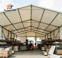Tente d'entrepôt temporaire surdimensionnée en alliage d'aluminium avec couverture en PVC imperméable, structure de stockage industrielle pour exposition toutes saisons