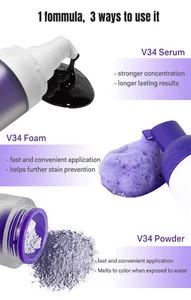 New Arrival Professional 12g V34 Teeth Whitening Powder 50ml Foam 30ml Brightening Serum Purple Toothpaste Kit