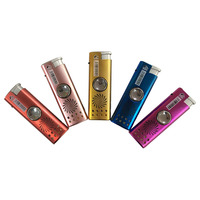 Briquet à jet coupe-vent anti-stress avec LED, rechargeable au butane, logo personnalisé en gros, gaz pré-rempli pour les États-Unis