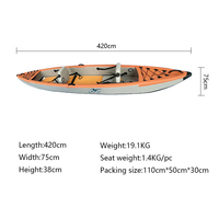 GY surf sports drop stitch bateau gonflable en carbone pour 2 personnes, bateau de Kayak
