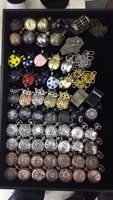 Grosir desain campuran ukuran kecil klasik Roman perunggu Dia 28MM jam saku Model antik hati berongga jam saku
