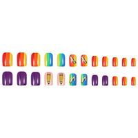 IPHF Fournitures en gros : Faux ongles à presser à thème scolaire, dégradé arc-en-ciel, pour les distributeurs de produits pour ongles