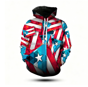 Felpa con Logo Portoricano Personalizzata all'Ingrosso, Stampa Digitale 3D in Poliestere, Felpa con Cappuccio e Coperte per Uomo - Product Image 1