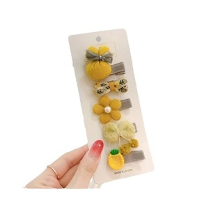 Nouvelle <span class=keywords><strong>pince</strong></span> à cheveux en tissu doux pour nouveau-né, <span class=keywords><strong>pince</strong></span> à cheveux entièrement recouverte de tissu, accessoires mignons en forme de fruits et nœuds pour bébés filles, vente en gros - Product Image 4