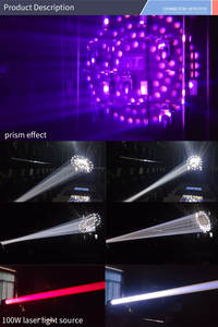 Fuente de Luz Láser HAT de 100W, Haz de Luz Láser Personalizado con Prisma, Cabezal Móvil con Control DMX512 - Product Image 6