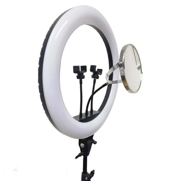 A mazon venta 18 pulgadas Halo Mesa Usb belleza Video estudio foto círculo lámpara regulable Selfie Led anillo de luz con soporte de trípode