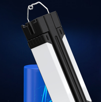 Lampe LED portable de camping avec batterie lithium rechargeable, étanche IP55, lumière du jour 5000K, intensité réglable et chargeur mobile