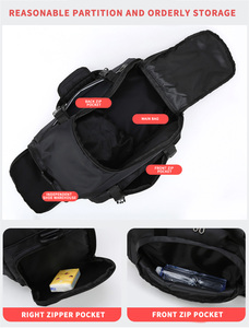 Maleta de Gimnasio para Hombre Impermeable Mochila Deportiva de Gran Capacidad en Nailon para Viaje con Logo Personalizado - Product Image 4
