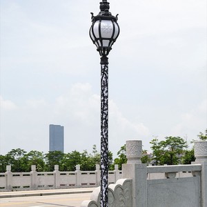 Farola Solar LED de Aleación de Aluminio 24V con Célula Solar Monocristalina, Lámpara de Poste Alto para Iluminación de Parques, Plazas, Jardines y Carreteras - Product Image 1