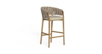 Chaise de jardin d'extérieur en teck avec corde à tisser chaise de salle à manger d'extérieur chaise de salle à manger modulaire chaise de bar et ensemble de table