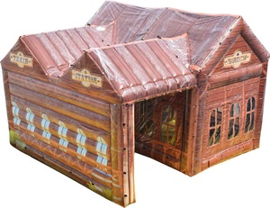 Dépôt de trains gonflable pour l'extérieur Tente gonflable pour maison Réplique de camping Cabane <span class=keywords><strong>en</strong></span> rondins Tente gonflable étanche et portable - Product Image 5