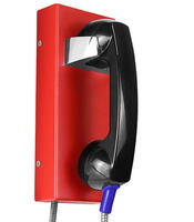 Téléphone mural étanche en acier rouge sans clavier, avec numérotation prédéfinie, pour usine, atelier, OEM, ODM, CE, FCC, ligne dédiée